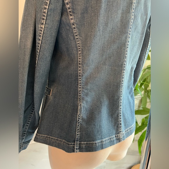 J Jill Long Sleeves Blue Denim Jacket Sz XS/S - Picture 9 of 10